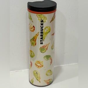 Starbucks 16 OZ Coffee Mug Twist Lid Tumbler Cup Leaves Gourd Pumpkin 2017 NWT